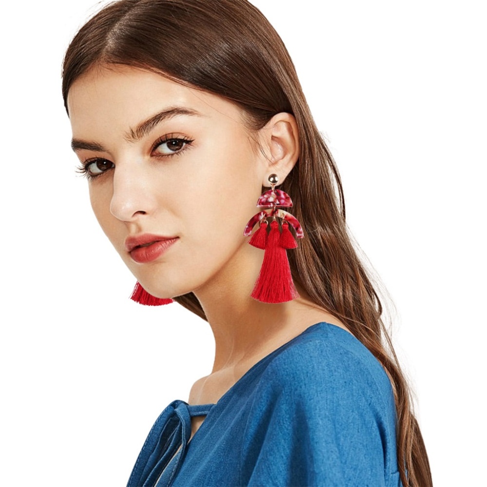 Bohemian Style Pierced Earrings - Picture 2 of 3